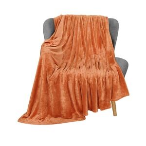 Utopia Bedding Flannel Fleece Blanket Burnt Orange 50"x60"